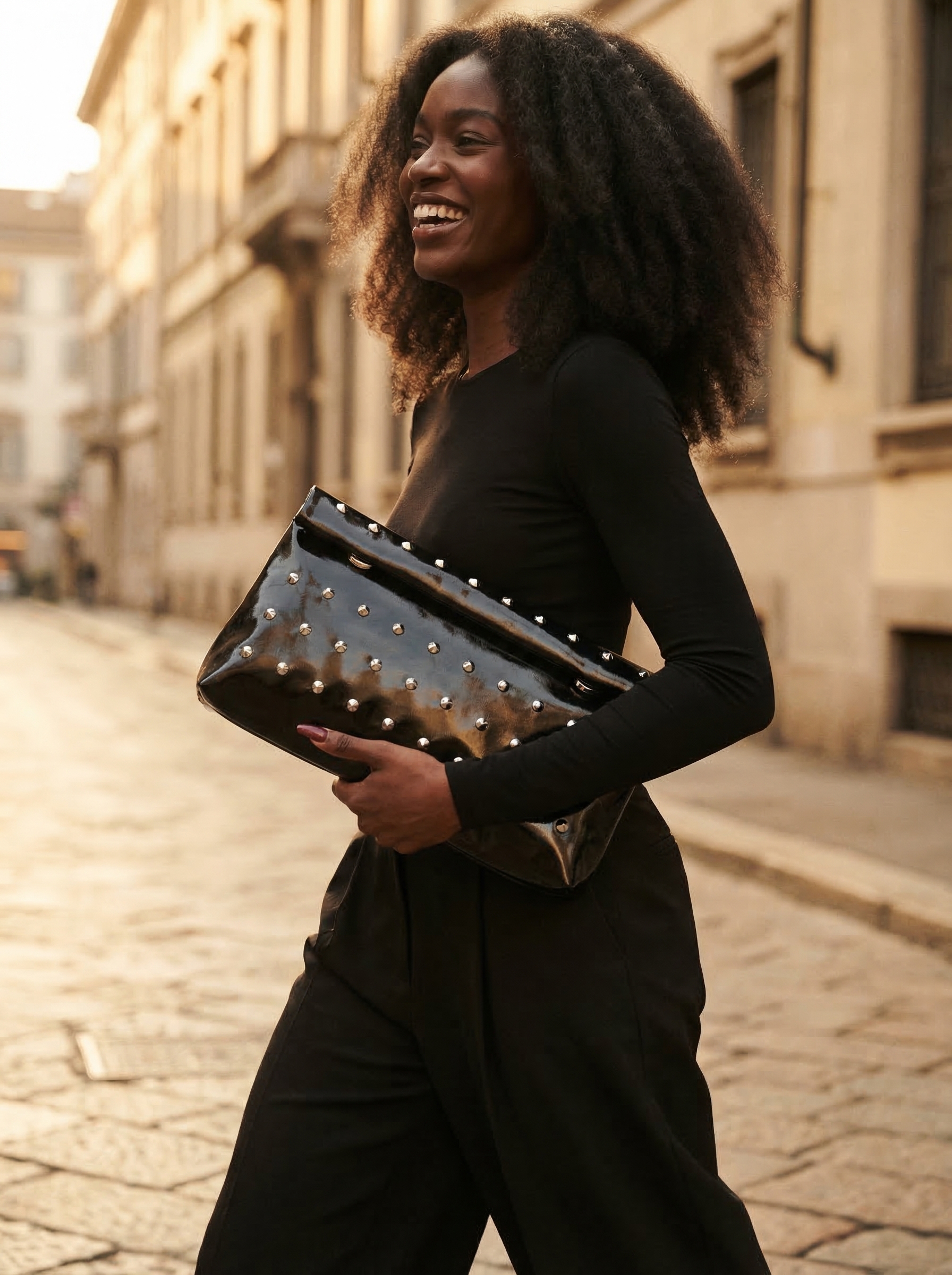 Black Studded Clutch — 3